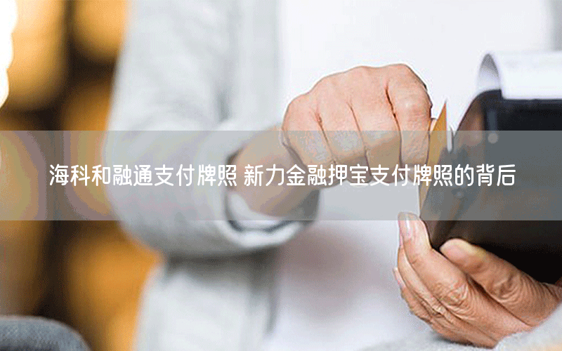海科和融通支付牌照 新力金融押宝支付牌照的背后